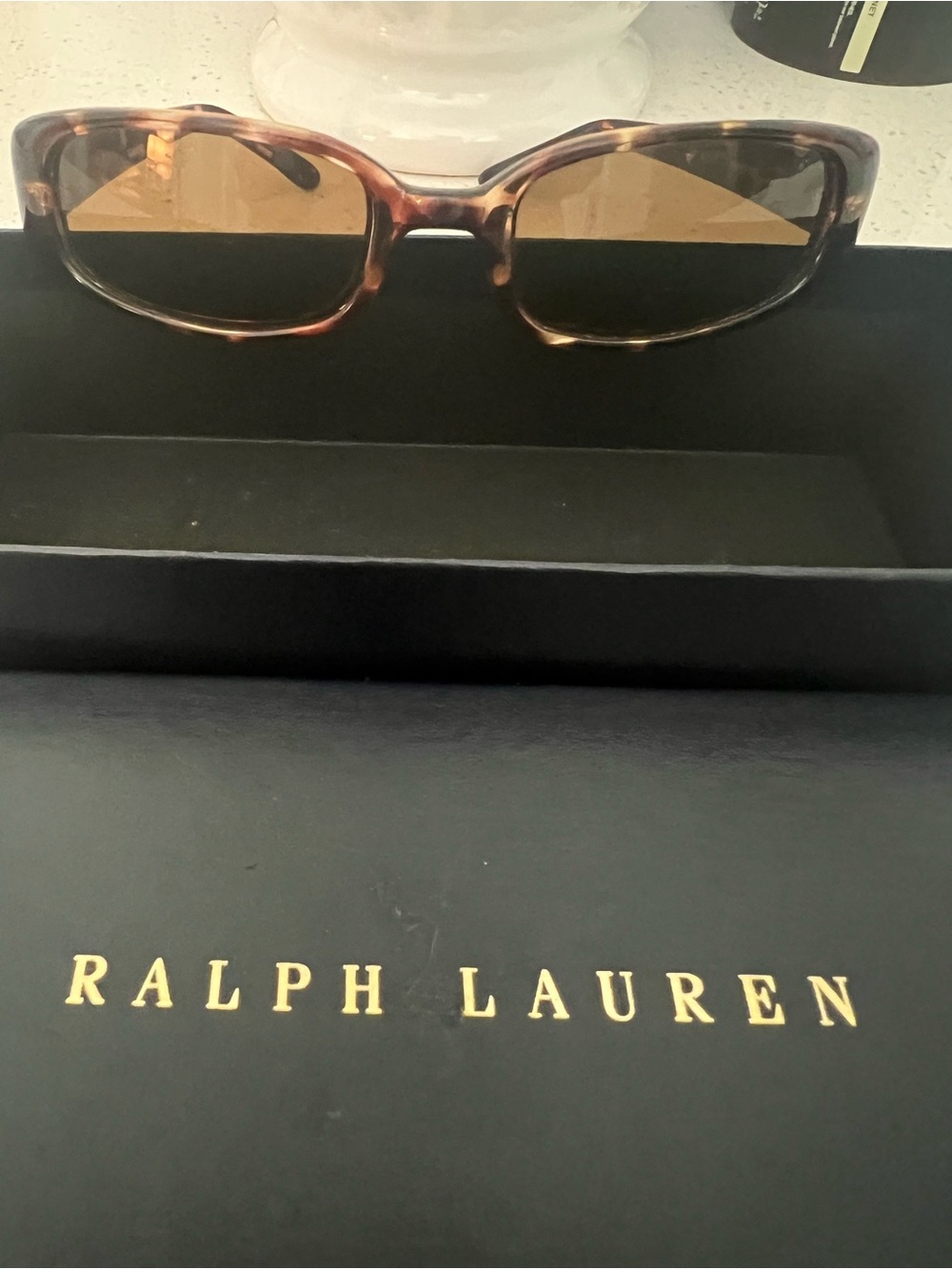 Ralph Lauren Tortoiseshell Sunglasses with Amber Lenses. NB